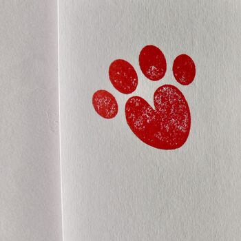 Cat Paw Love Heart Handprinted Greeting Card, 5 of 6