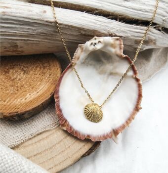 Asri Seashell Plated Necklace, 3 of 7