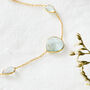 Aquamarine Pebble Gold Plated Silver Chain Necklace, thumbnail 2 of 9