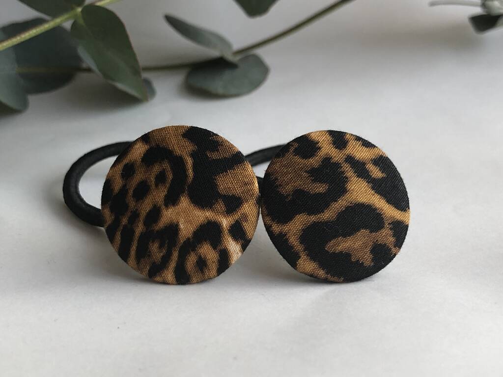 Leopard Print And Peacock Print Hair Ties By HNDMD