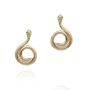 9ct Gold Spiral Snake Earrings, thumbnail 2 of 3
