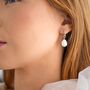 Sterling Silver Crystal Hoop Freshwater Pearl Earrings, thumbnail 3 of 5