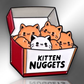 Kitten Nuggets Cartoon Cat Enamel Pin Badge, Gift For Cat Lover, 3 of 8