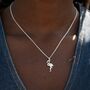 Sterling Silver Flamingo Charm Necklace, thumbnail 1 of 5