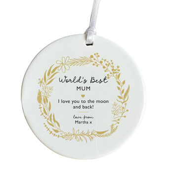 World's Best Mum Ceramic Ornament Gift, 2 of 4
