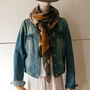 Peony Purple And Mustard Flower Summer Scarf, thumbnail 6 of 12