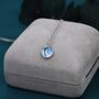 Moonstone Coin Pendant Necklace In Sterling Silver, thumbnail 2 of 9