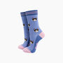 Cats Striped Bamboo Socks In Blue, thumbnail 1 of 4