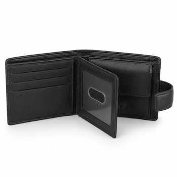 Men's Rfid Black Leather Bifold Wallet, 2 of 3