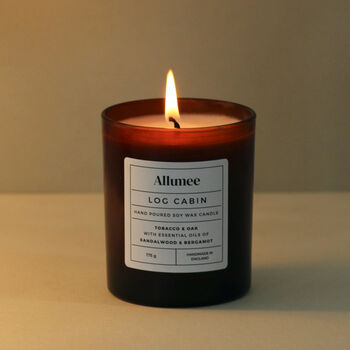 Handmade Log Cabin Soy Wax Scented Candle Gift, 3 of 5