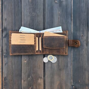 Personalised Handmade Leather Wallet For Christmas Gift, 6 of 12