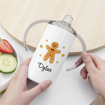 Personalised Gingerbread Kids Sippy Cup, 3 of 7