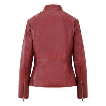 Luxury Sheepskin Leather Biker Jacket Woman's, 9 of 12