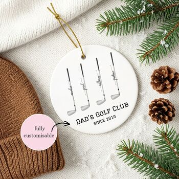 Personalised Dad’s Golf Club Name Bauble, 2 of 4