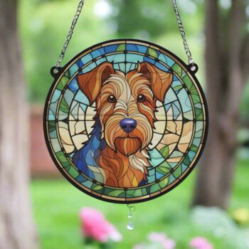 Welsh Terrier Stained Glass Effect Suncatcher, 2 of 5