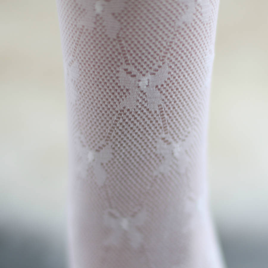 Babies Bow Lace Tights By Adore Baby