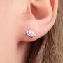 Blobfish Stud Earrings In Sterling Silver, thumbnail 2 of 10