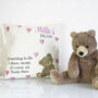 Personalised Childs Cushion With Teddy Bear, thumbnail 1 of 9