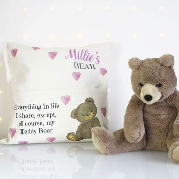 Personalised Childs Cushion With Teddy Bear, 6 of 9