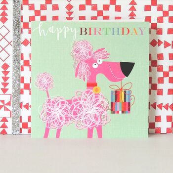 Happy Birthday Poodle Greetings Card, 4 of 5