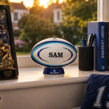Personalised Gilbert Atom Match Quality Rugby Ball, 2 of 2