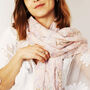 Soft Pink Floral Summer Scarf, thumbnail 3 of 9
