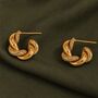 Twisted Knot Hoop Earrings, thumbnail 2 of 2