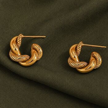 Twisted Knot Hoop Earrings, 2 of 2