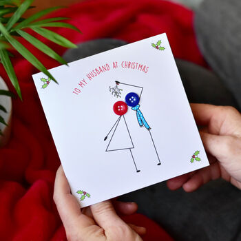 'to My Husband At Christmas' Button Card By Mrs L Cards | notonthehighstreet.com