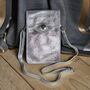 Metallic Leather Cross Body Phone Bag In Silver, thumbnail 1 of 3