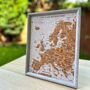 Europe Travel Map With Push Pins Cork Board Desk Size, thumbnail 3 of 6