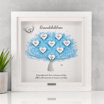 3D Personalised Grandchildren Family Tree Print In Six Colours, 9 of 12