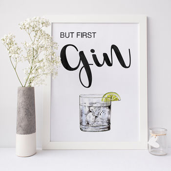 But First Gin Typography Print, 5 of 8