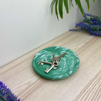 Emerald Green Round Trinket Tray Dish, 2 of 6