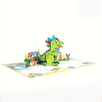 Pop Up 3D Dinosaur Birthday Card, 3 of 4