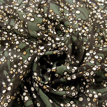 'Winter Berries' Cream And Sage Wool Scarf Wrap, 5 of 7