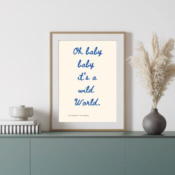 A4 Song Lyrics Print, Cat Stevens, Oh Baby Baby It's A Wild World, 2 of 5