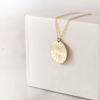 14k Gold Filled Sun Pendant Necklace, 5 of 9