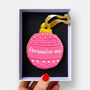 Personalised Pink Christmas Bauble Letterbox Iced Cookie, thumbnail 2 of 11
