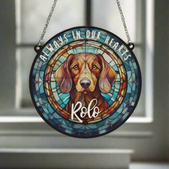 Dachshund Red Memorial Suncatcher, 5 of 6