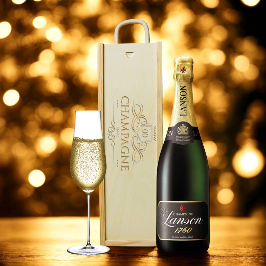 Personalised Lanson Champagne Gift Set – Custom Luxury French Champagne Gift For Him Or Her, 1 of 3