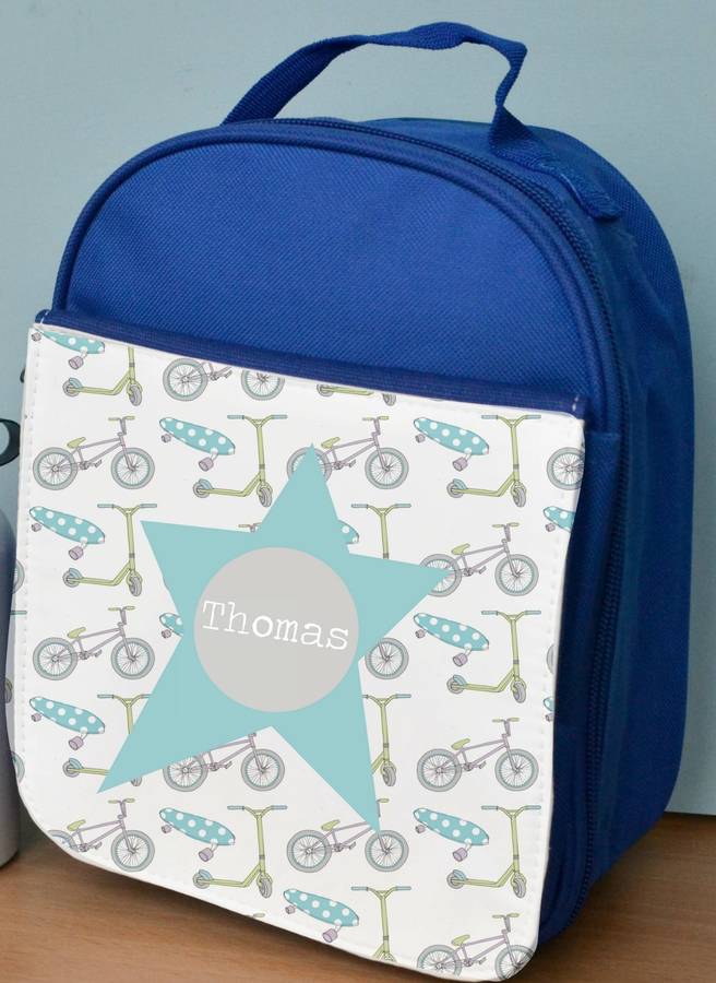 Personalised Boy's Lunch Bag Various Designs By Pear Derbyshire