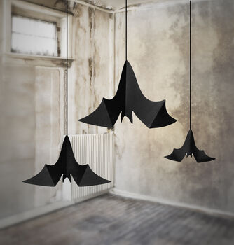 Halloween Three Paper Bat Hanging Decorations, 3 of 8