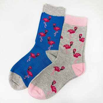Birthday Flamingo Bamboo Socks With Gold Foil Label And Option To Personalise, 12 of 12