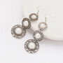 Antique Silver Colour Pearl Vintage Drop Earrings, thumbnail 1 of 3