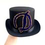 Personalised Rhinestone Black Satin Top Hat, thumbnail 3 of 5