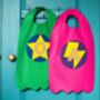 Felt Superhero Cape, Personalised With Letter, For Kids, thumbnail 2 of 10