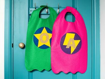Felt Superhero Cape, Personalised With Letter, For Kids, 2 of 10