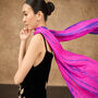 100% Mulberry Silk Scarf, Fuchsia Purple And Blue In Gift Box, thumbnail 7 of 11