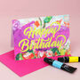Box Of Five Different Coloured Botanical Birthday Cards, thumbnail 9 of 9